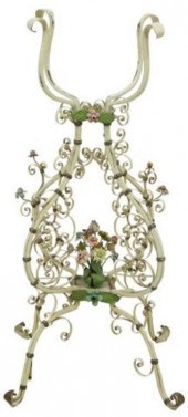 POLYCHROME FLORAL IRON GARDEN