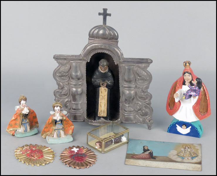 POLYCHROME FRANCISCAN MONK. Mounted