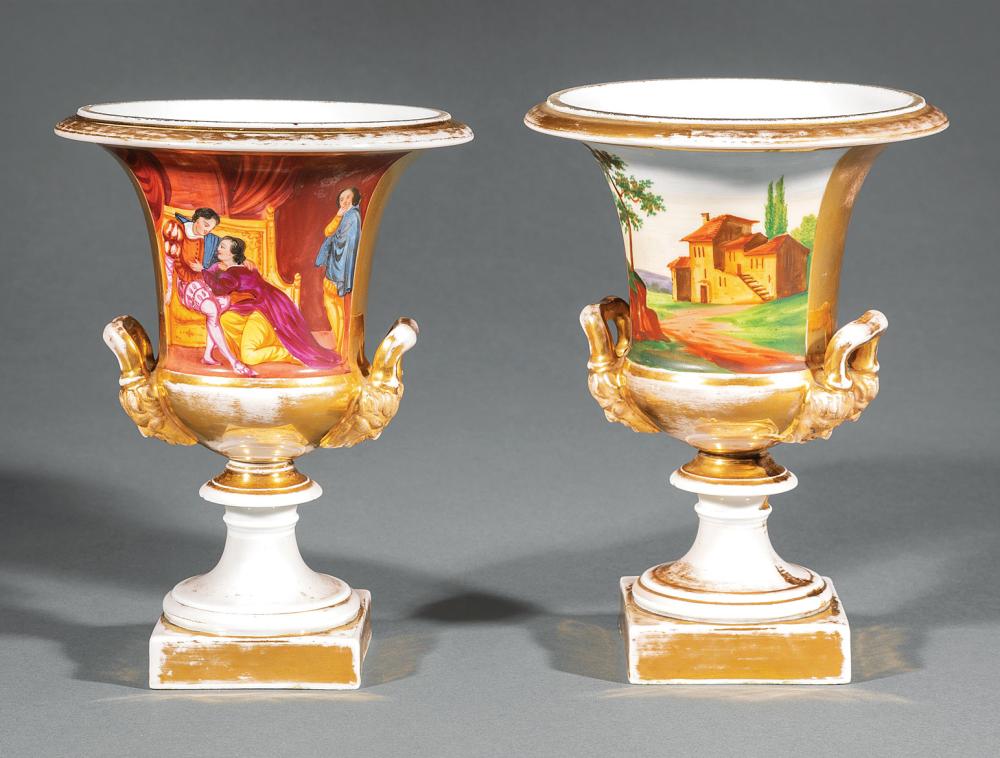 POLYCHROME, GILT PORCELAIN CAMPAGNA
