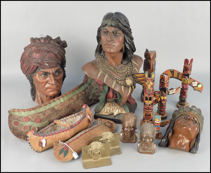 POLYCHROME INDIAN BUST. Together
