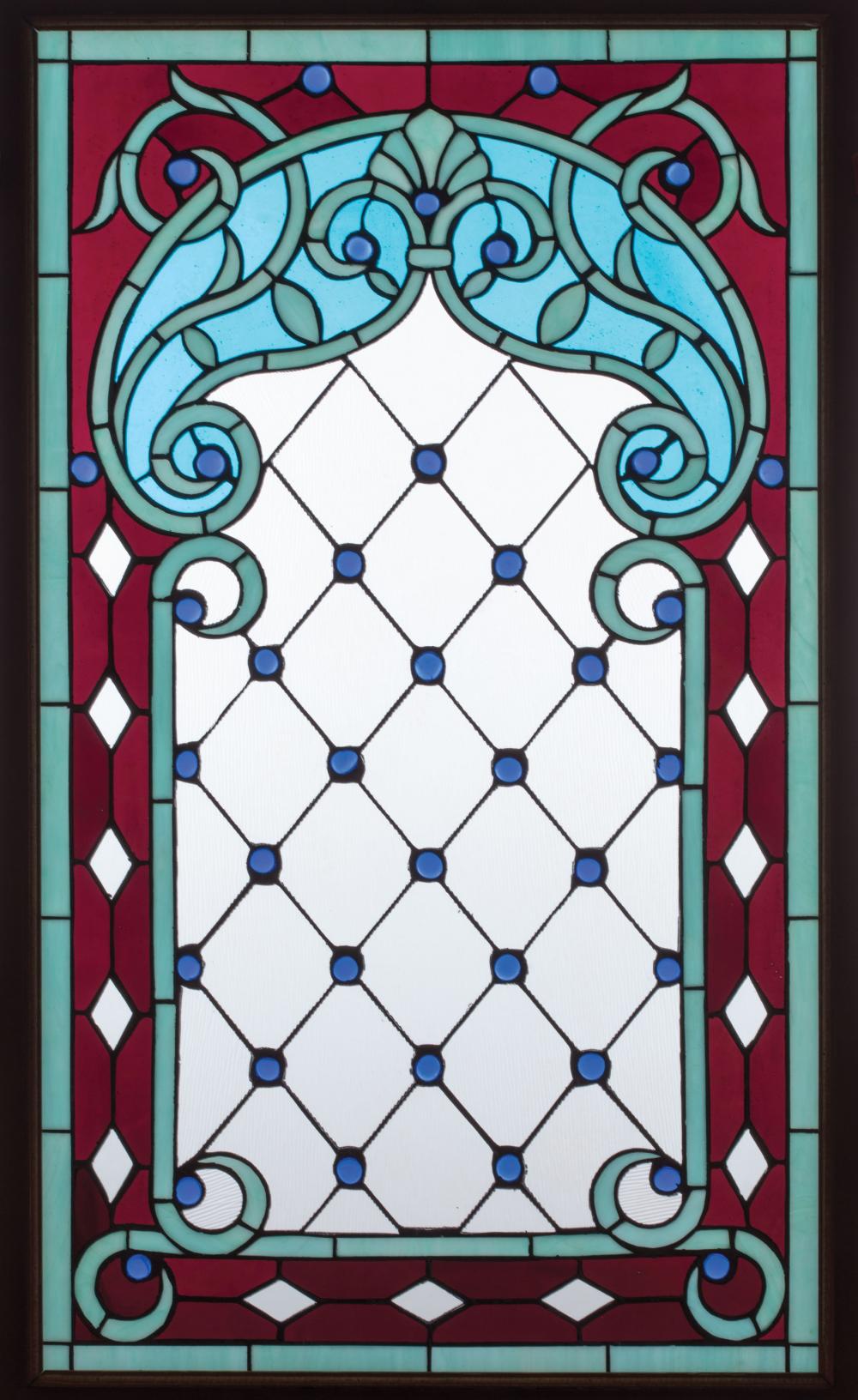 POLYCHROME LEADED GLASS WINDOW