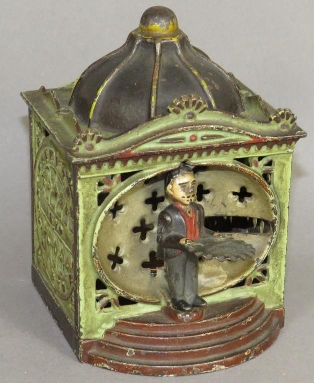 POLYCHROME PAINTED CAST IRON HALL'S