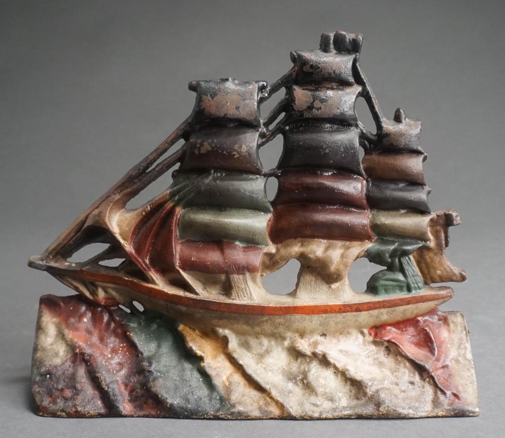 POLYCHROME PAINTED CAST IRON ‘THREE