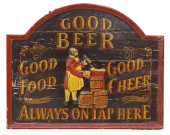 POLYCHROME PAINTED WOOD PUB OR