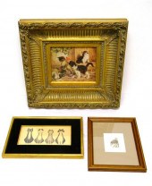Polychrome print of three kitt