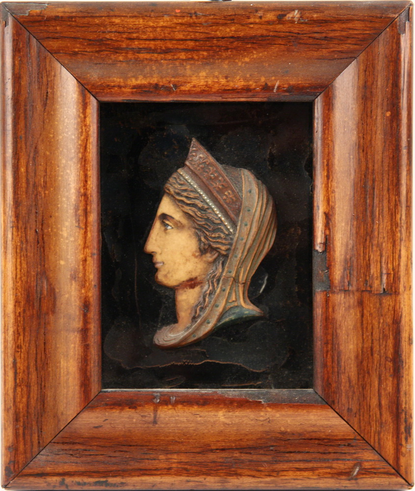 POLYCHROME RELIEF CARVED BUST -