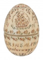 POLYCHROME SCRIMSHAW WHALE IVO