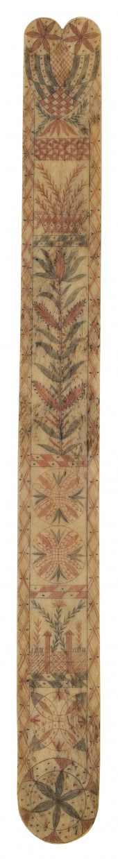 POLYCHROME SCRIMSHAW WHALEBONE