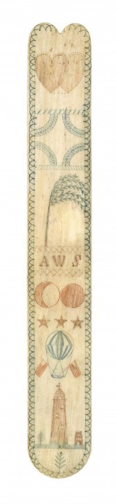 POLYCHROME SCRIMSHAW WHALEBONE