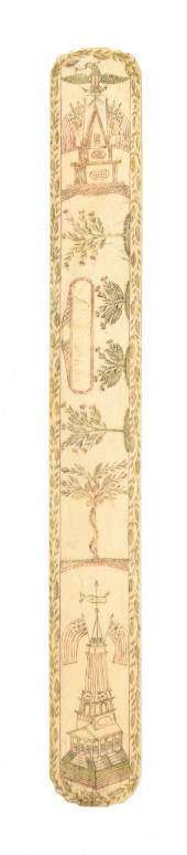 POLYCHROME SCRIMSHAW WHALEBONE