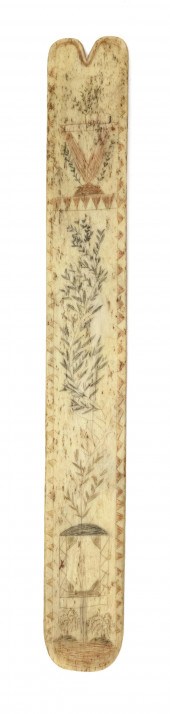 POLYCHROME SCRIMSHAW WHALEBONE