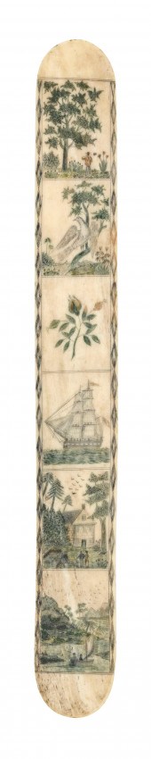 POLYCHROME SCRIMSHAW WHALEBONE