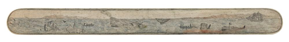POLYCHROME SCRIMSHAW WHALEBONE BUSK