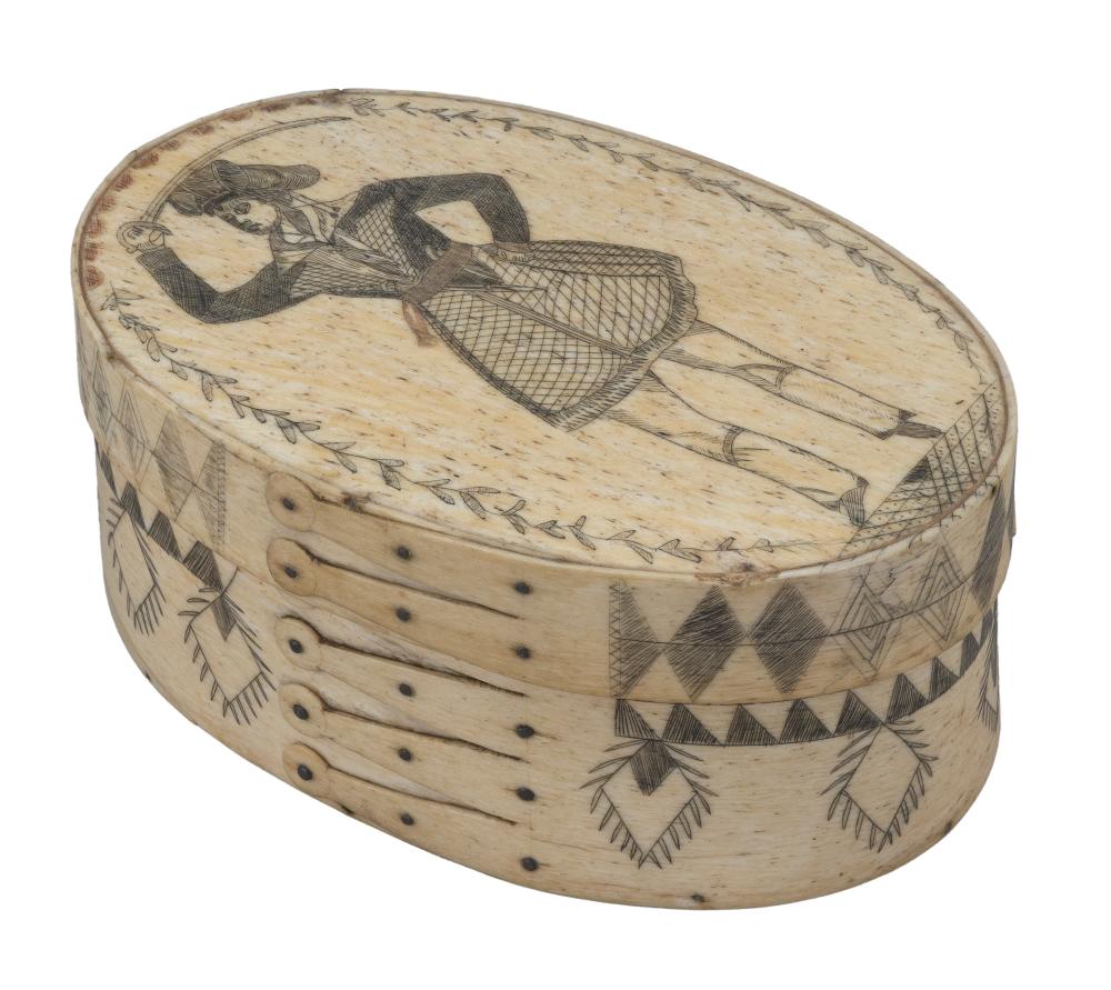 POLYCHROME SCRIMSHAW WHALEBONE