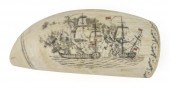 POLYCHROME SCRIMSHAW WHALE'S T