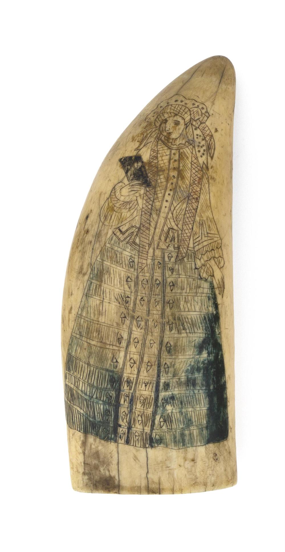 POLYCHROME SCRIMSHAW WHALE'S
