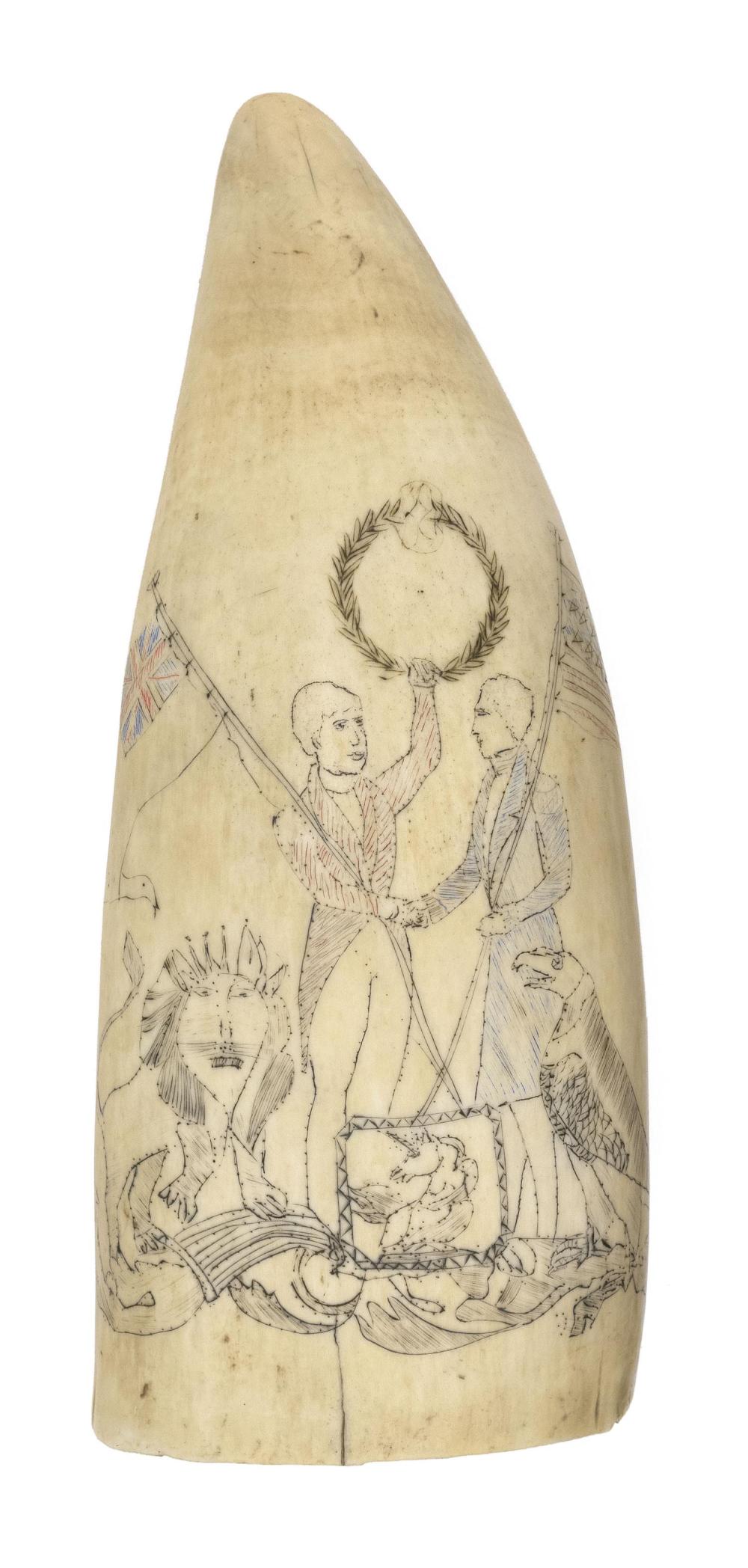 POLYCHROME SCRIMSHAW WHALE'S