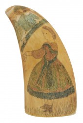 POLYCHROME SCRIMSHAW WHALE’S T