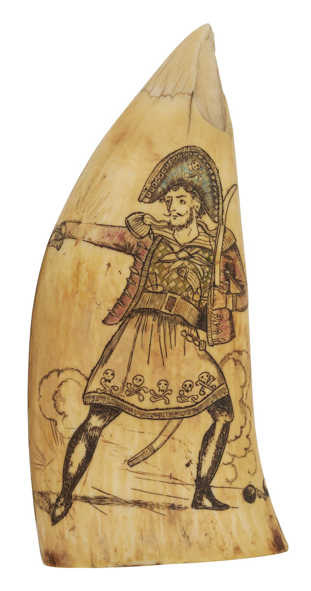 POLYCHROME SCRIMSHAW WHALE'S