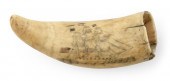 POLYCHROME SCRIMSHAW WHALE'S T