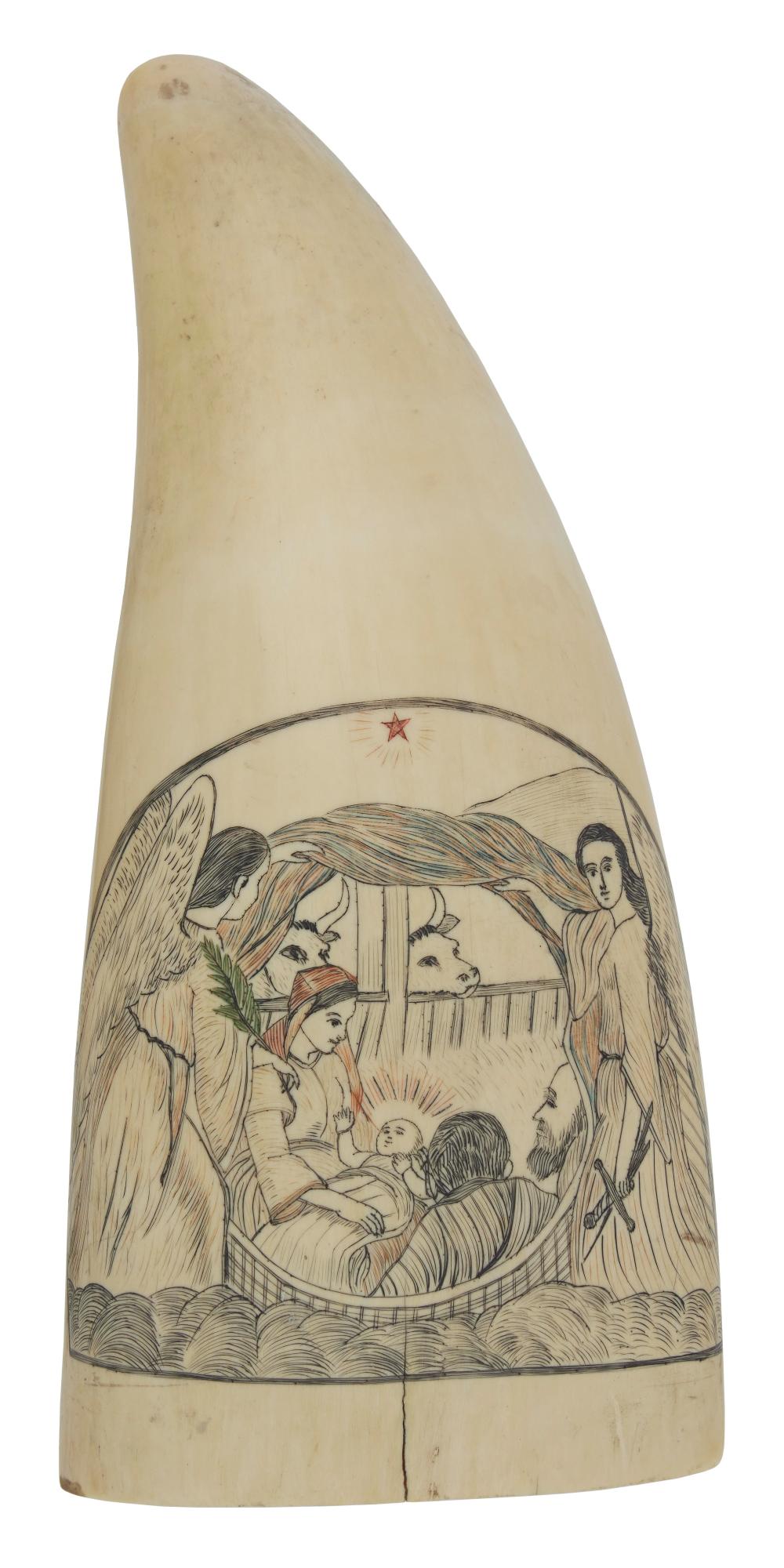 POLYCHROME SCRIMSHAW WHALE'S