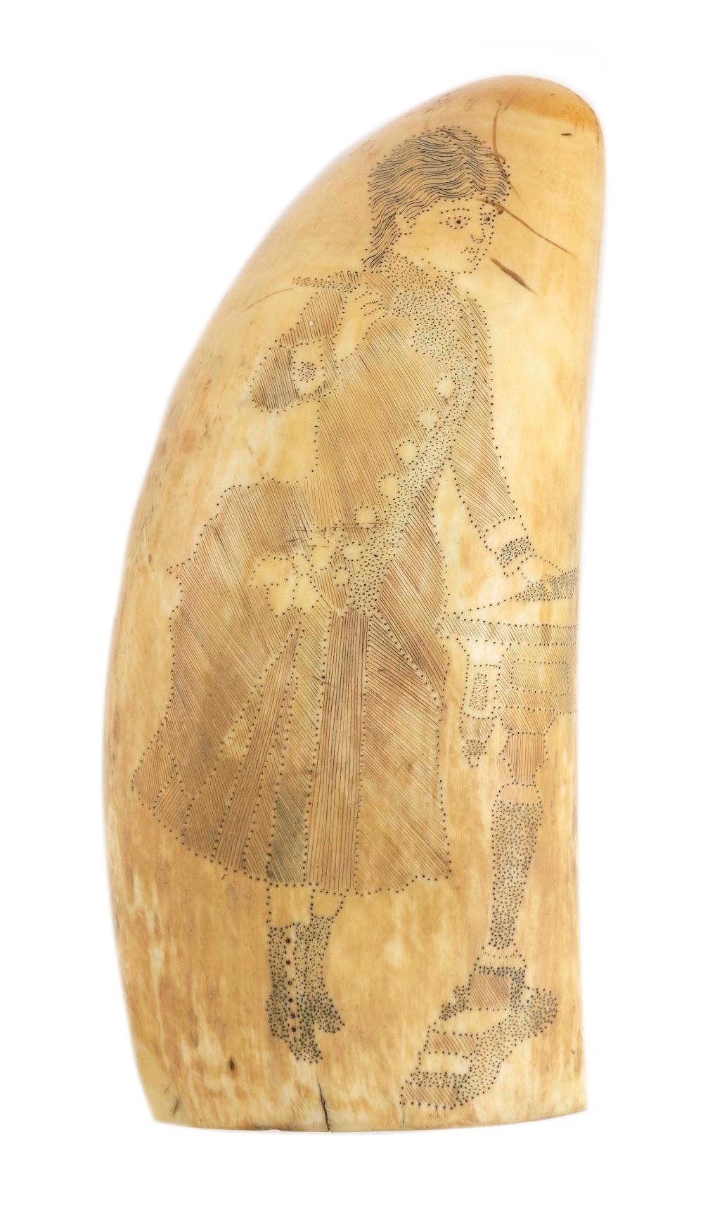 POLYCHROME SCRIMSHAW WHALE'S