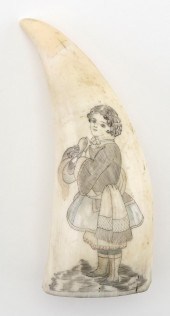 POLYCHROME SCRIMSHAW WHALE’S T