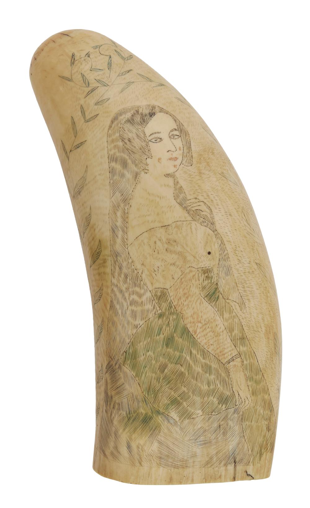 POLYCHROME SCRIMSHAW WHALE'S
