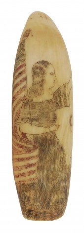 POLYCHROME SCRIMSHAW WHALE’S T
