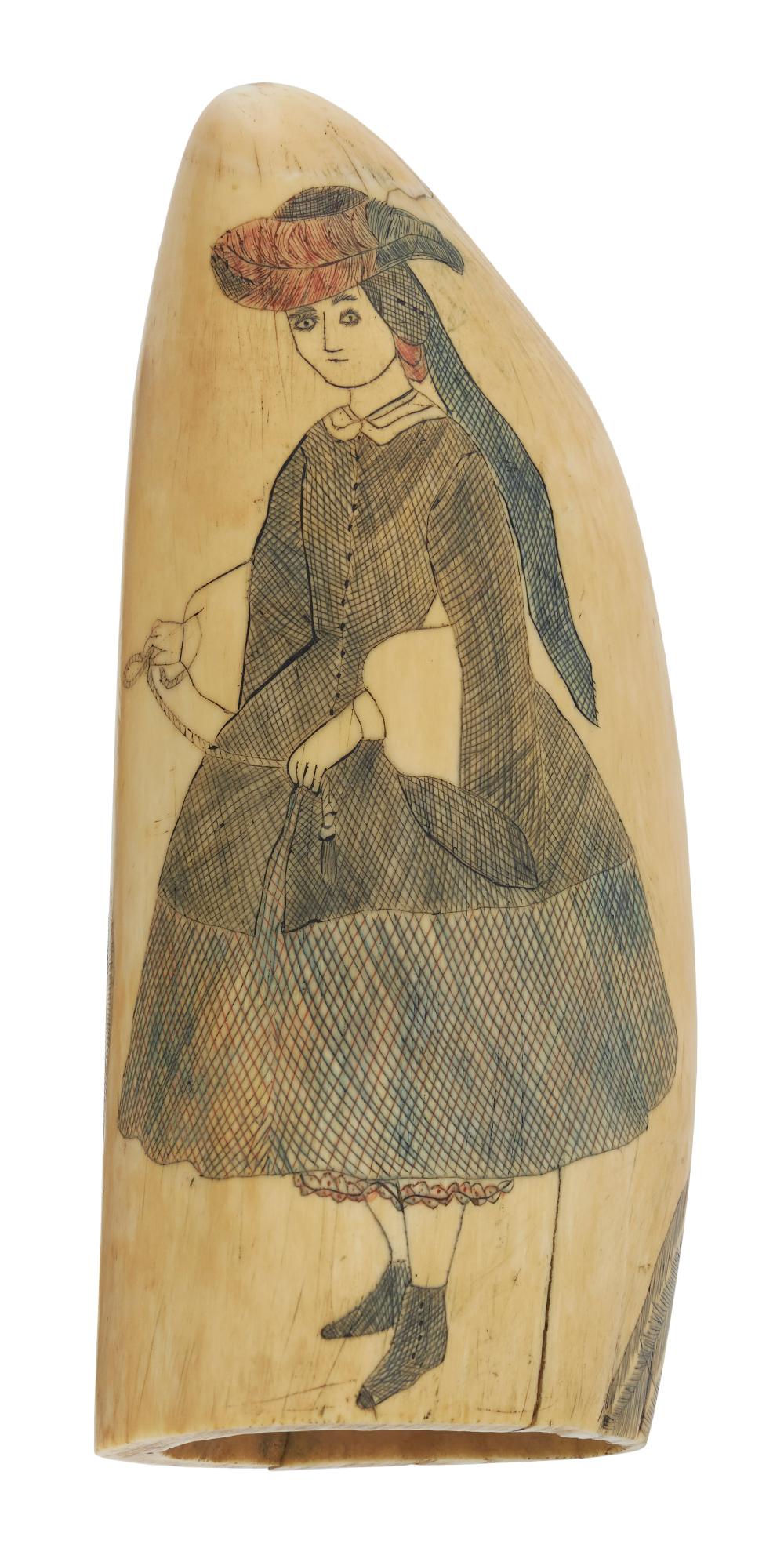 POLYCHROME SCRIMSHAW WHALE'S