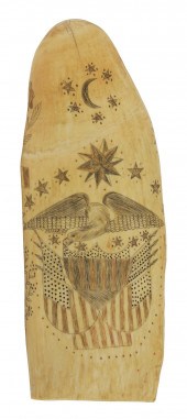 POLYCHROME SCRIMSHAW WHALE'S T