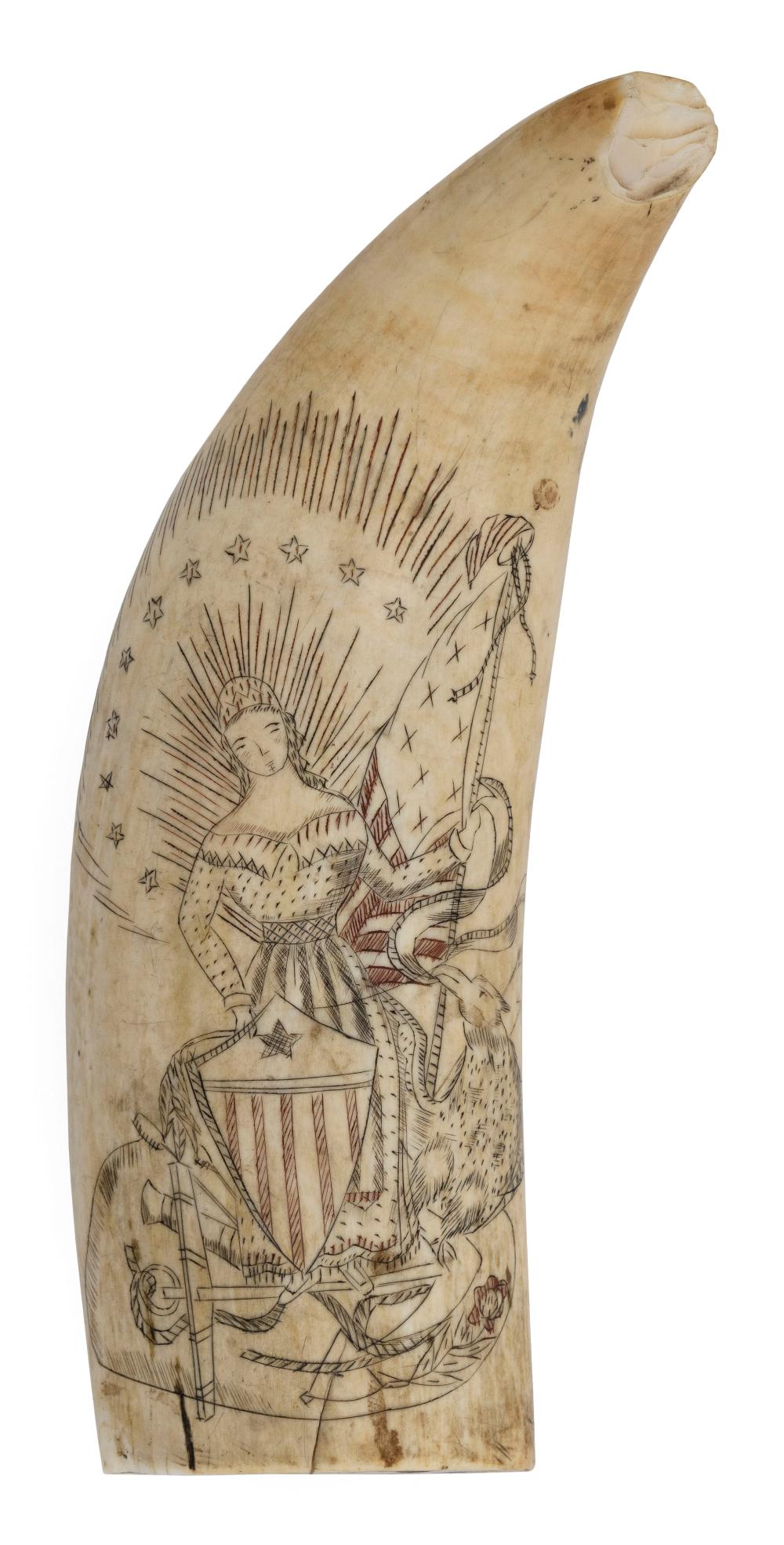 POLYCHROME SCRIMSHAW WHALE'S