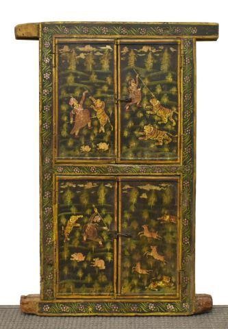 POLYCHROME WINDOW PAINTED HUNTERS &