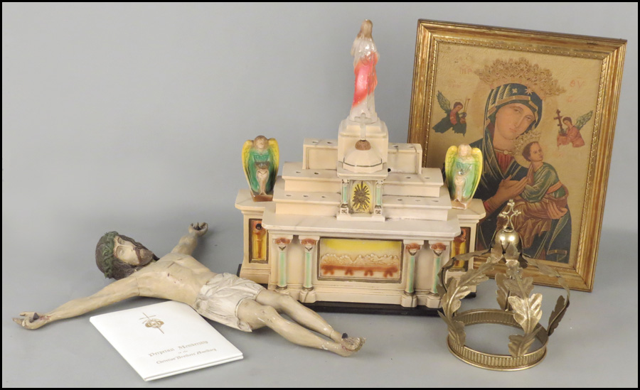 POLYCHROME WOOD CRUCIFIED JESUS.