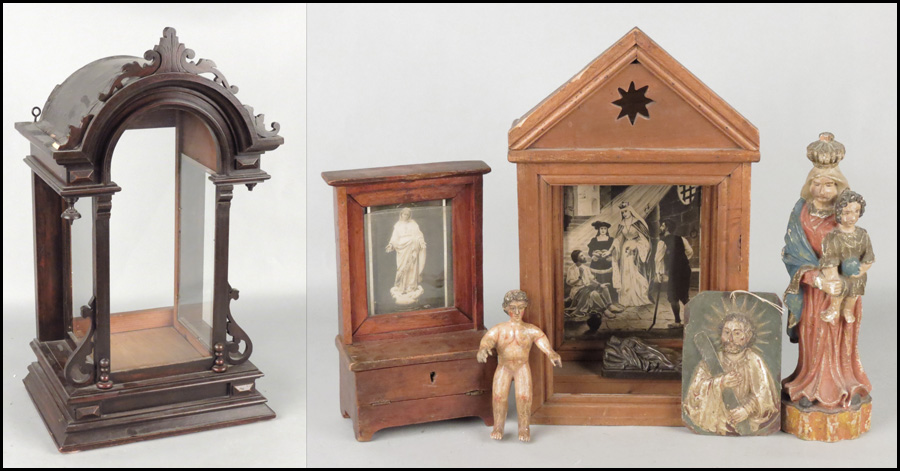 POLYCHROME WOOD FIGURE OF VIRGIN