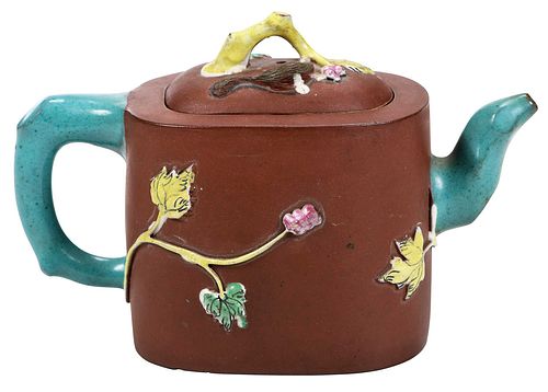 POLYCHROMED LIDDED YIXING CLAY
