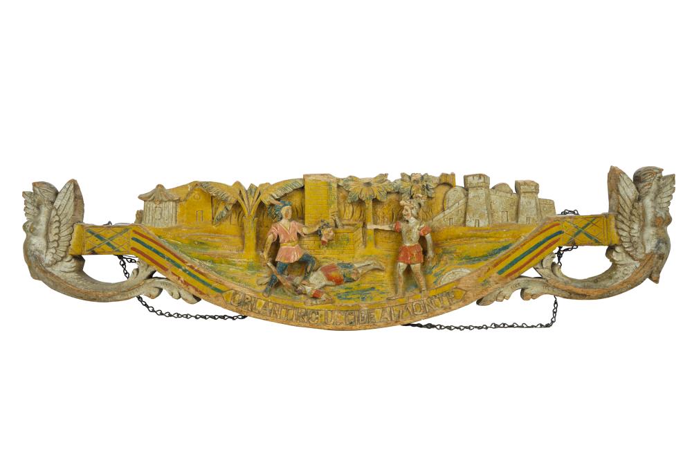 POLYCHROMED WOOD CARVINGProvenance: