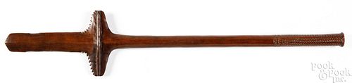 POLYNESIAN CARVED WAR CLUB, 19TH