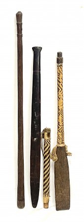 POLYNESIAN CARVED WOODEN PADDL
