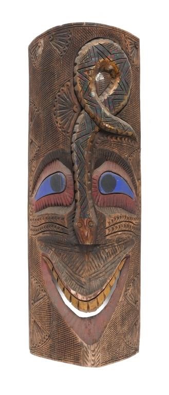 POLYNESIAN TIKI MASK, CARVED