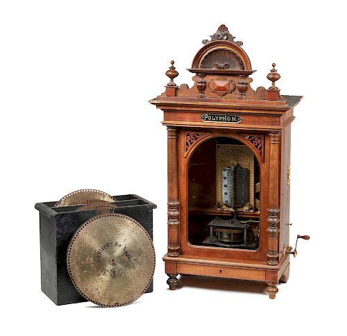 POLYPHON DISC MUSIC BOXWalnut