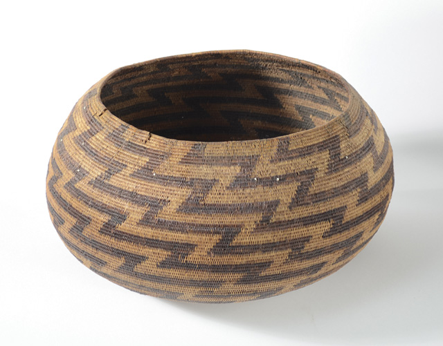 POMO INDIAN BASKET having white