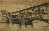 PONTE VECCHIO FIRENZE, ETCHING