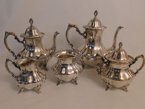 POOLE 5 PC STERLING SILVER TEA