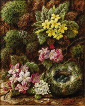 POOLE, FLOWERS WITH BIRD'S NES