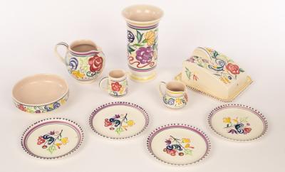 Poole Pottery, a floral cheese dish