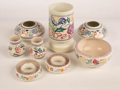 Poole Pottery, a floral cylindrical