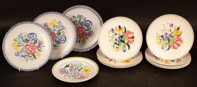Poole Pottery, three floral