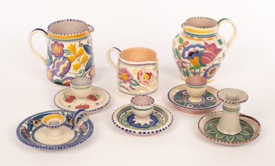 Poole Pottery, three jugs, all with