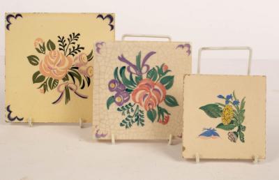 Poole Pottery, three tiles, the